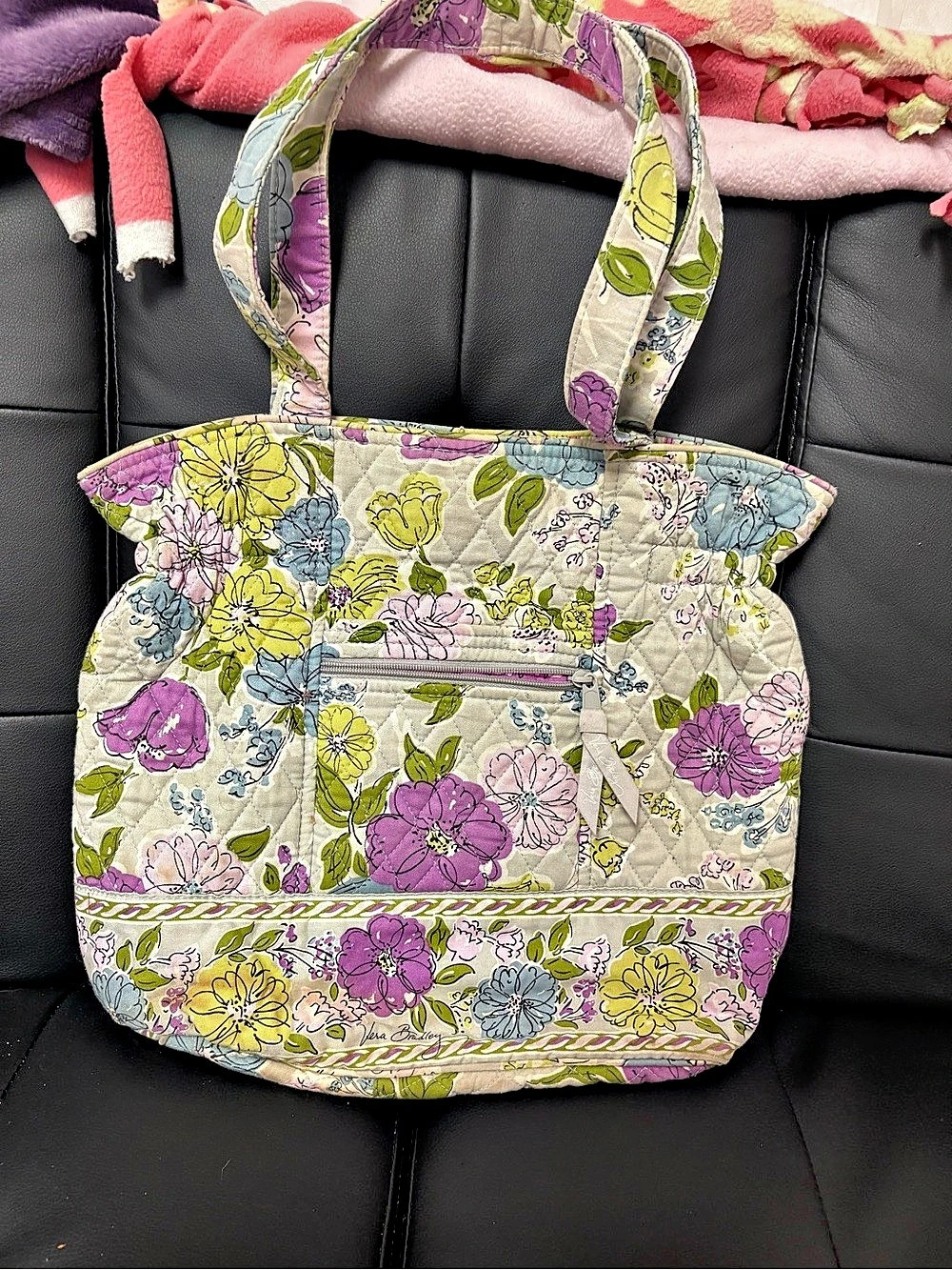 Vera Bradley Quilted Tote Bag Viva La Vera Quilted Viva La Vera Tote Purple &